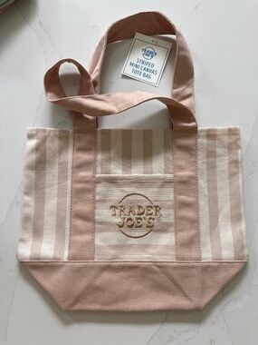 Trader Joes’s Striped mini canvas tote bag